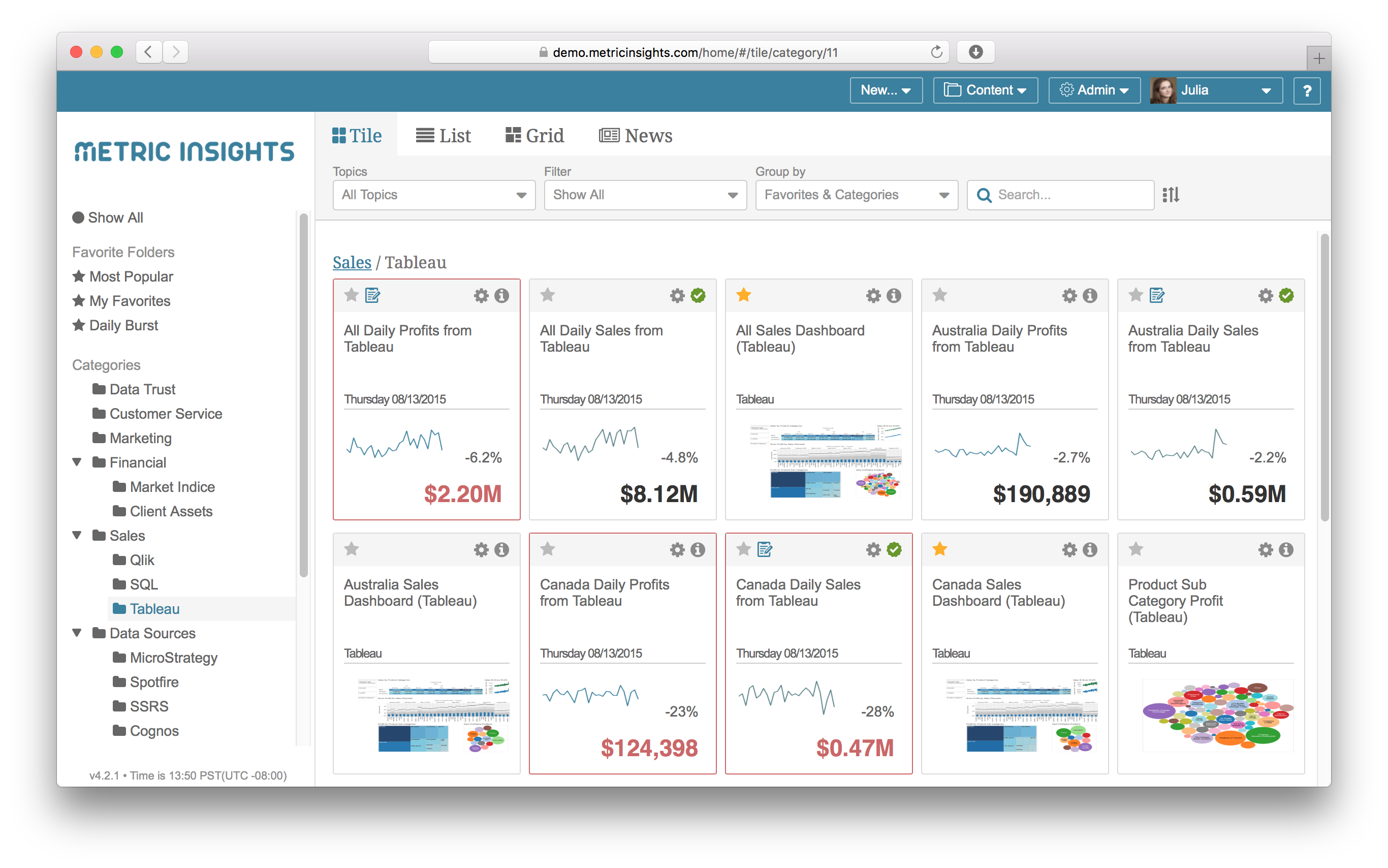 Push Intelligence For Tableau Metric Insights