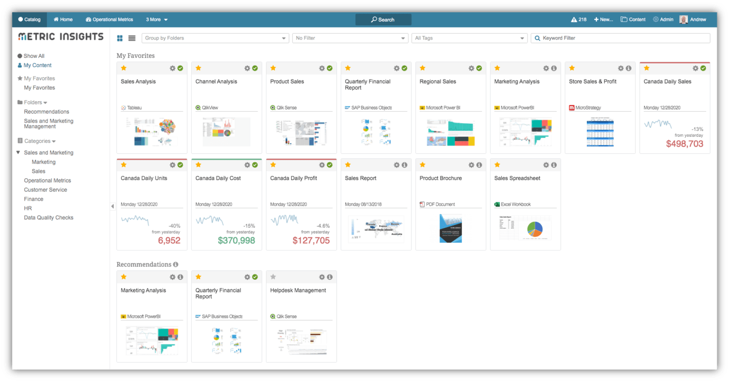 Metric Insights BI Portal